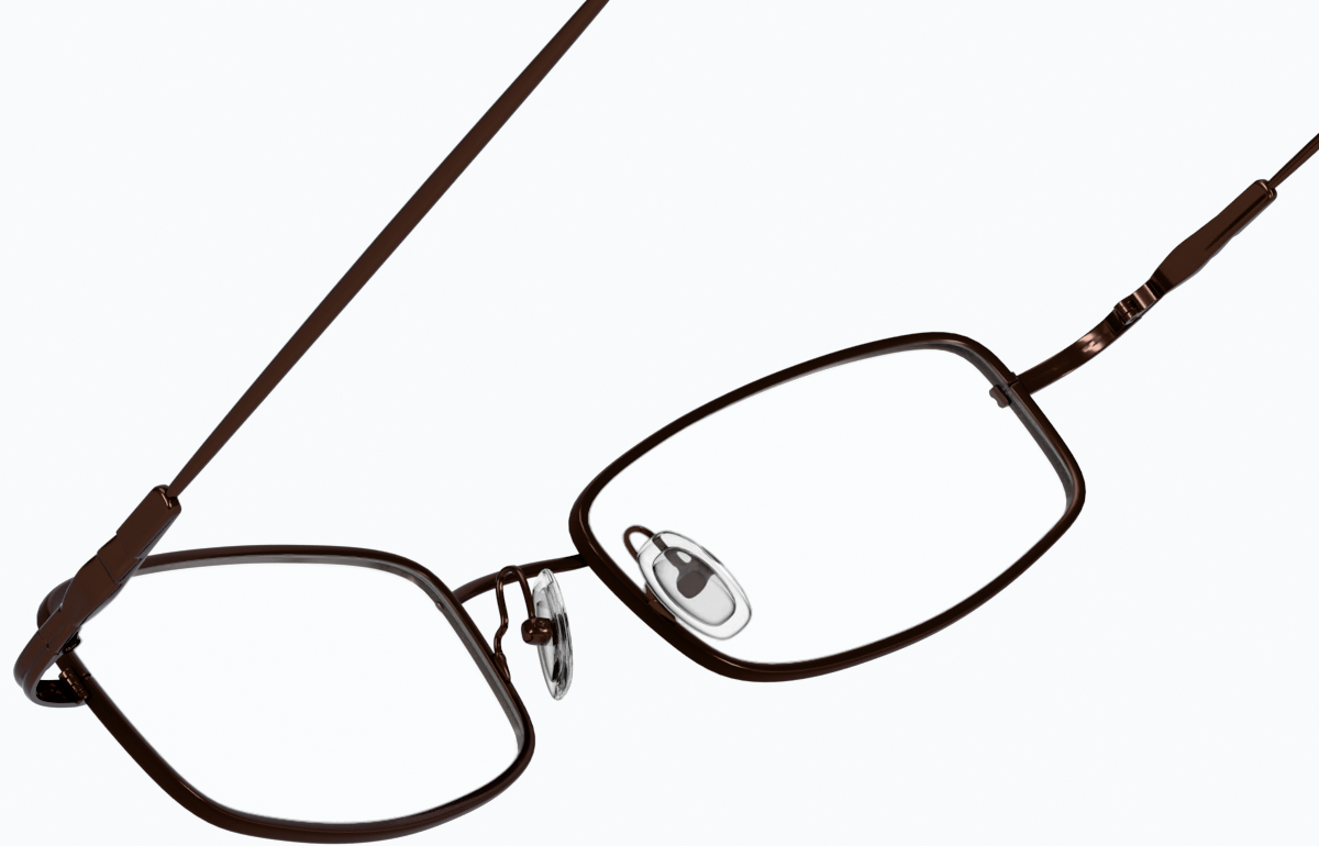 See-through view of Rectangle Glasses 411515 in Brown thumbnail