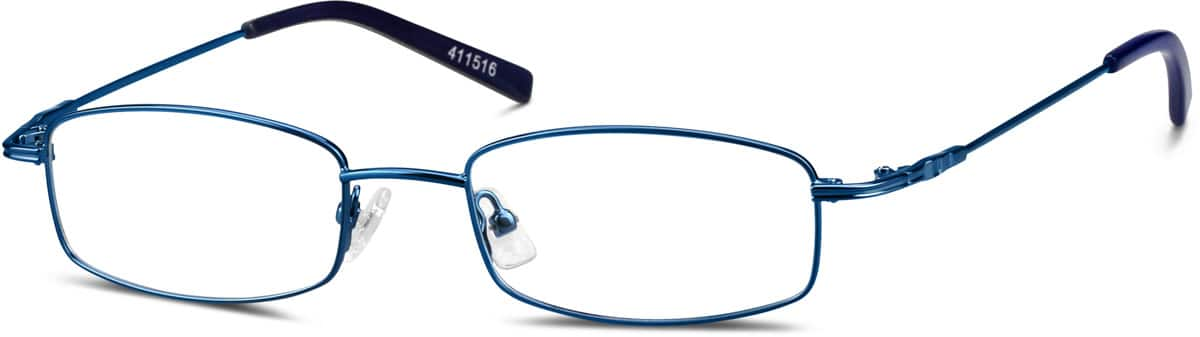 Angle view of Rectangle Glasses 411516 in Blue