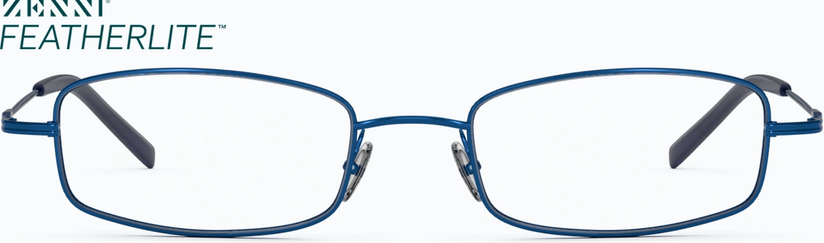 Front view of Rectangle Glasses 411516 in Blue thumbnail