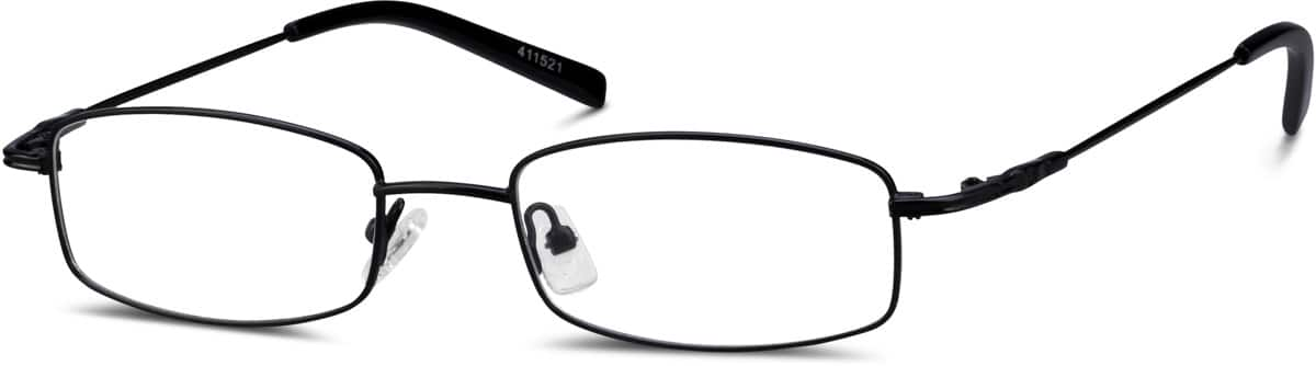 Angle view of Rectangle Glasses 411521 in Black