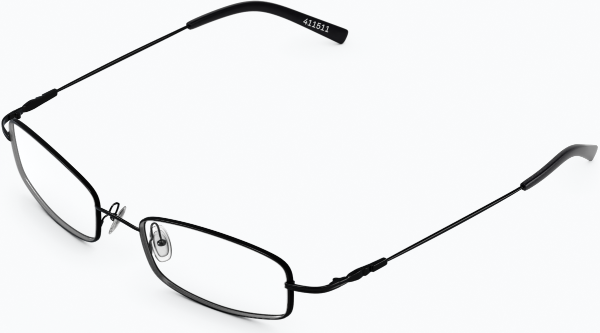 Angle view of Rectangle Glasses 411521 in Black thumbnail