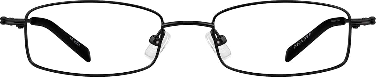 Front view of Rectangle Glasses 411521 in Black