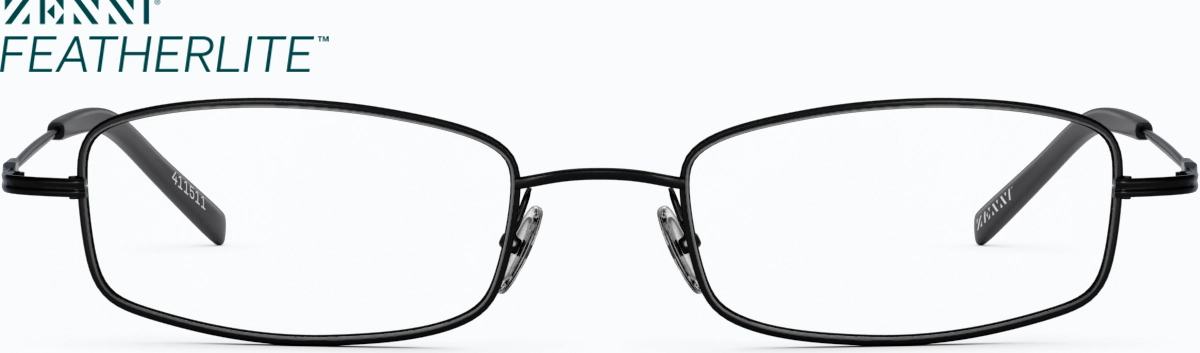 Front view of Rectangle Glasses 411521 in Black thumbnail