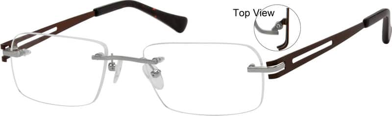 Zenni Rimless Silver Rimless Glasses #412311 | Zenni Optical
