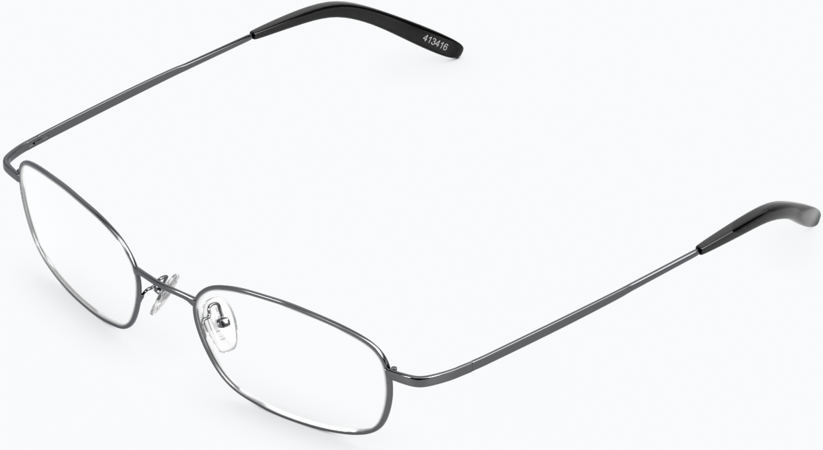 Angle view of Rectangle Glasses 413412 in Gray thumbnail