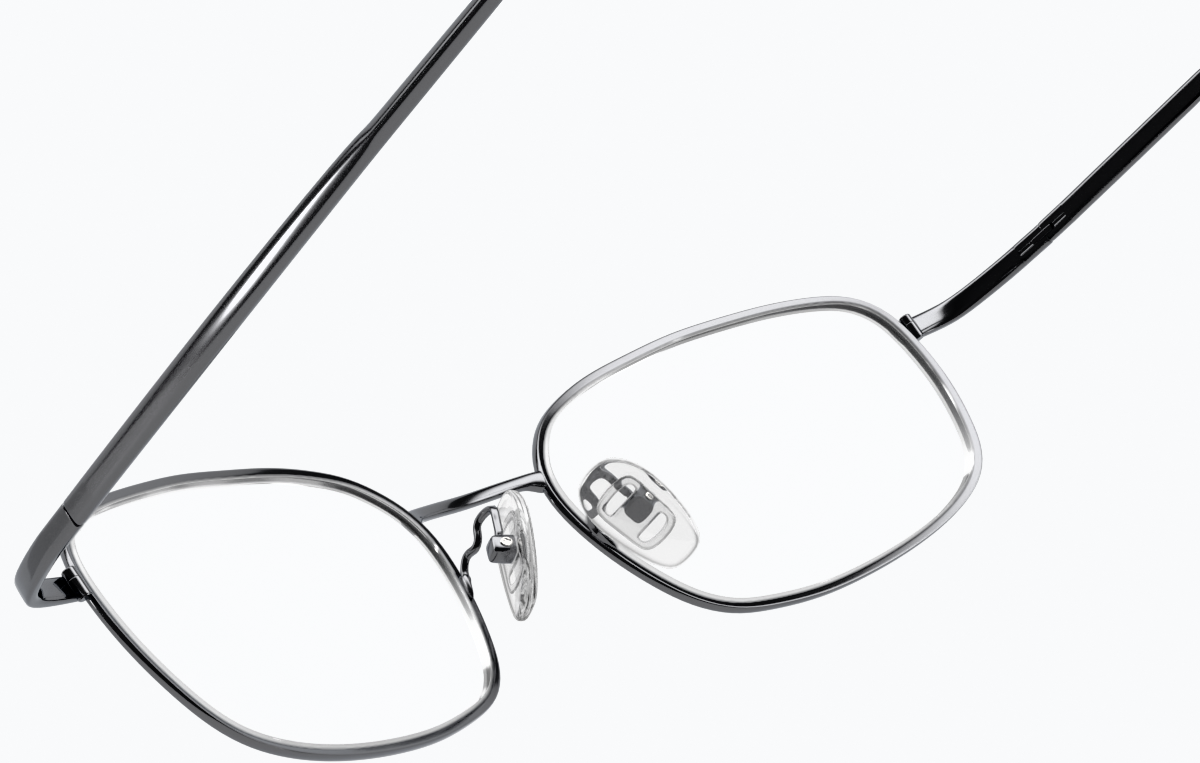 See-through view of Rectangle Glasses 413412 in Gray thumbnail