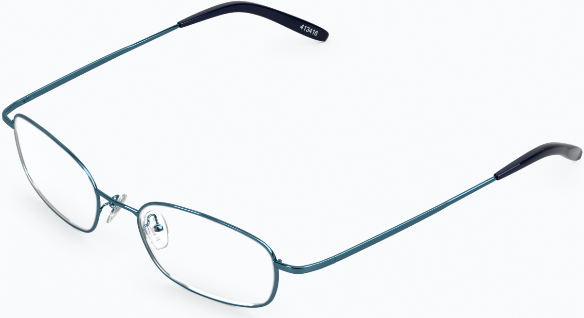 Angle view of Rectangle Glasses 413416 in Blue thumbnail
