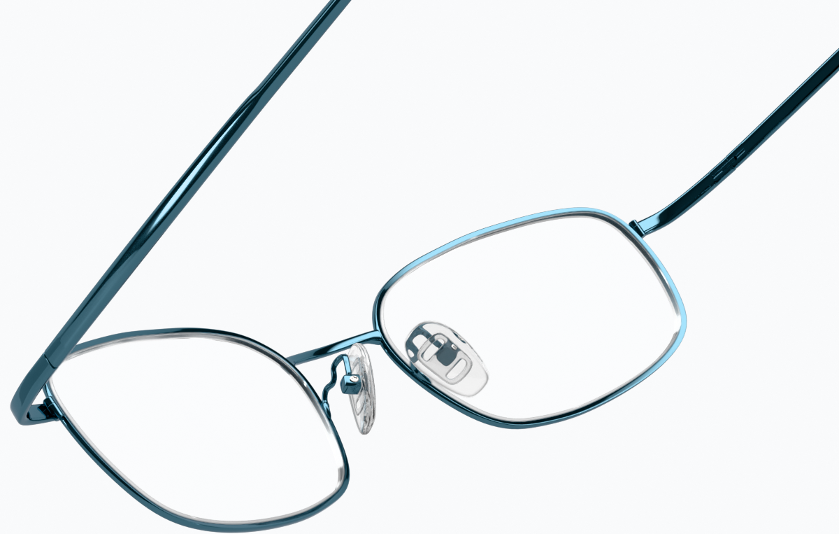 See-through view of Rectangle Glasses 413416 in Blue thumbnail