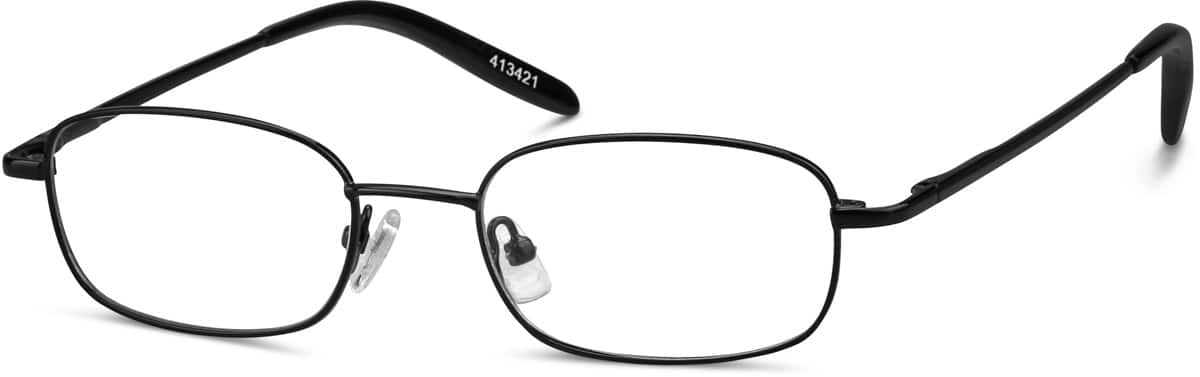 Angle view of Rectangle Glasses 413421 in Black