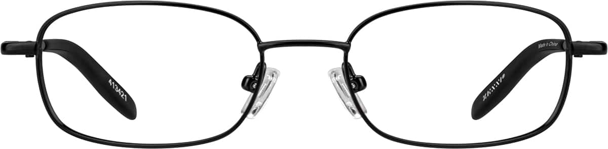 Front view of Rectangle Glasses 413421 in Black