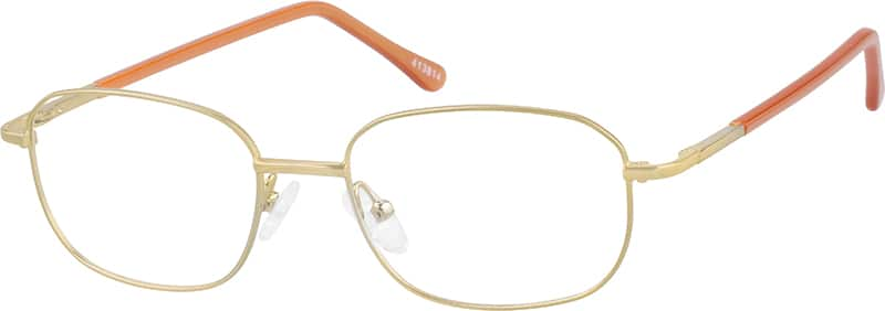 Angle view of Rectangle Glasses 413814 in Gold