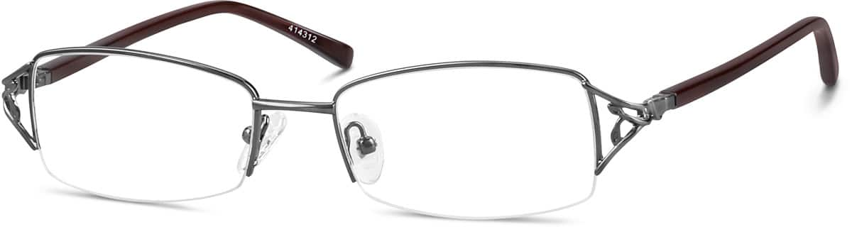 Angle view of Rectangle Glasses 414312 in Gray