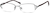 Angle view of Rectangle Glasses 414312 in Gray thumbnail