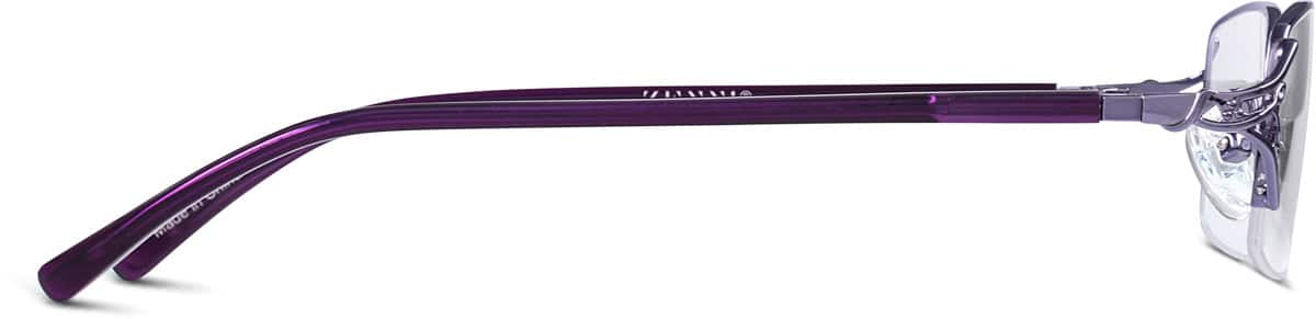 Side view of Rectangle Glasses 414317 in Purple