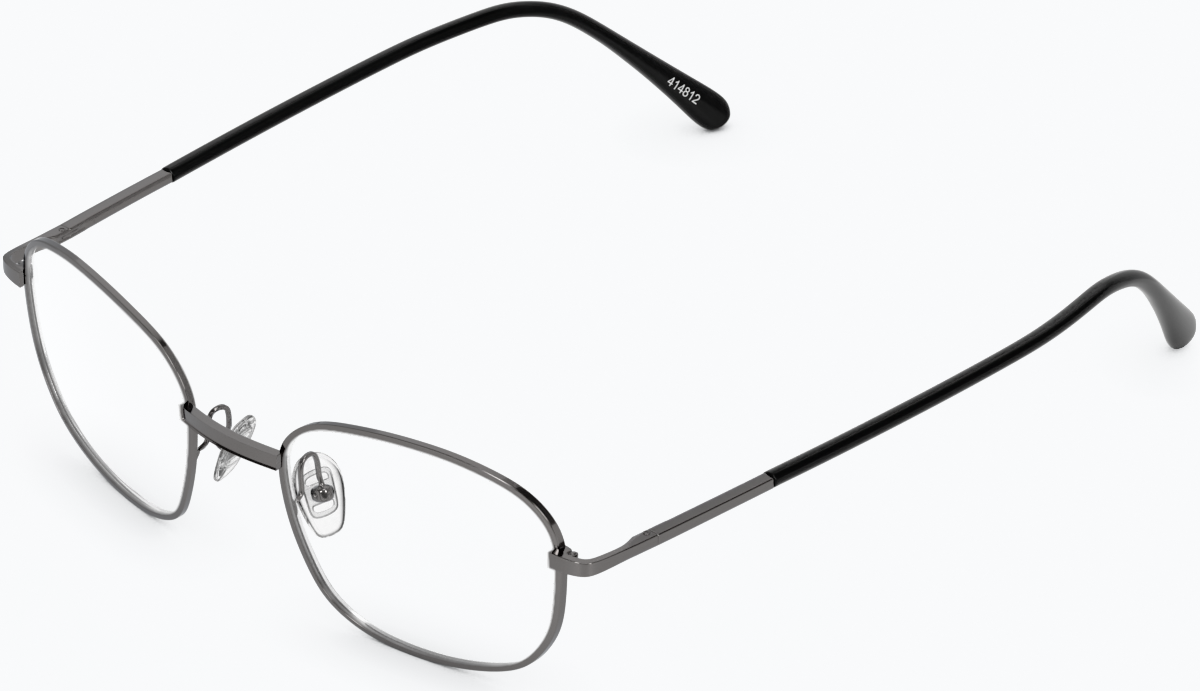 Angle view of Rectangle Glasses 414812 in Gray thumbnail