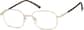 Angle view of Rectangle Glasses 414814 in Gold thumbnail
