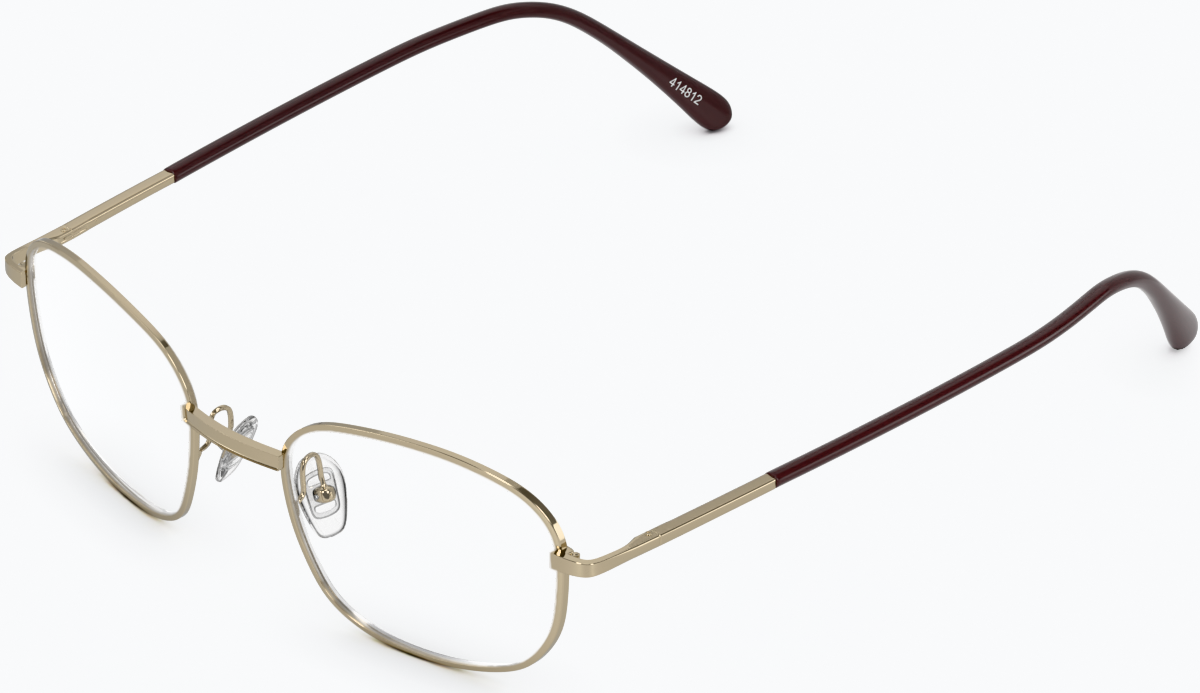Angle view of Rectangle Glasses 414814 in Gold thumbnail
