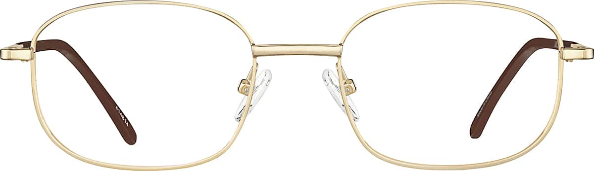 Front view of Rectangle Glasses 414814 in Gold