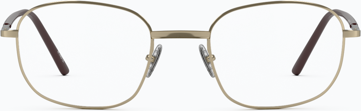 Front view of Rectangle Glasses 414814 in Gold thumbnail