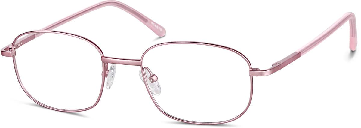 Angle view of Rectangle Glasses 414819 in Pink