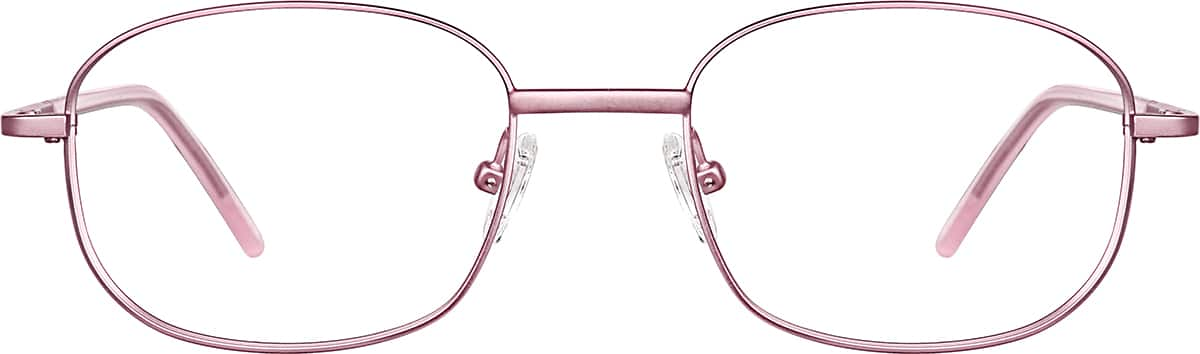 Front view of Rectangle Glasses 414819 in Pink