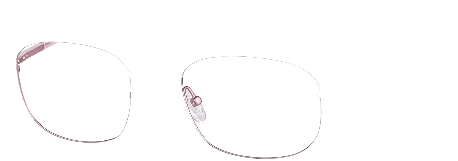 Angle view of Rectangle Glasses 414819 in Pink