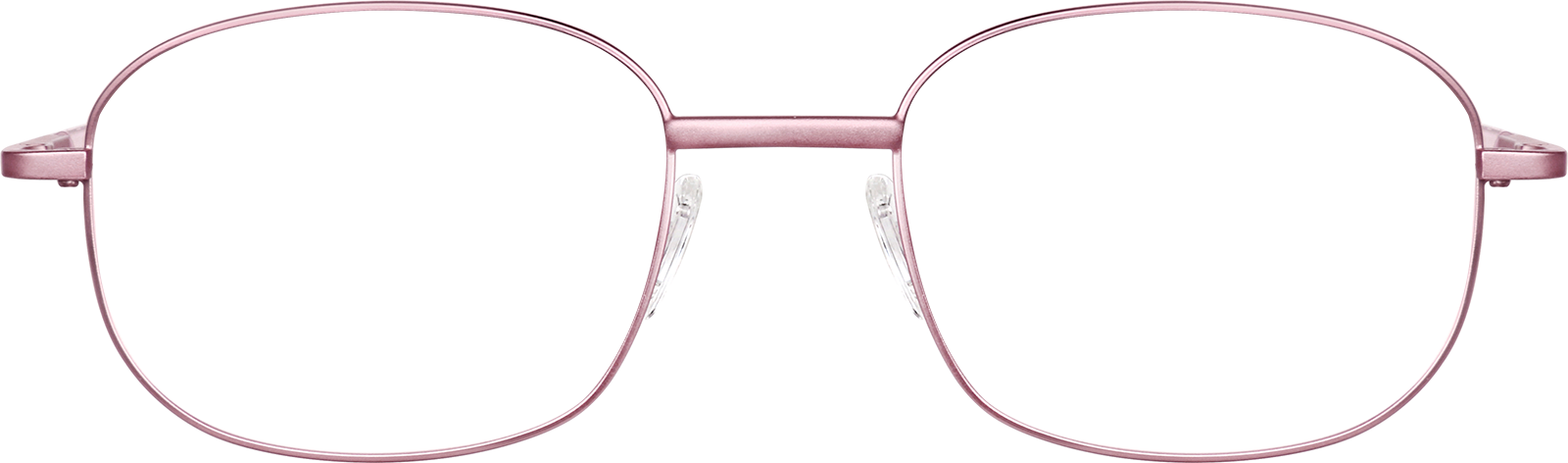 Front view of Rectangle Glasses 414819 in Pink