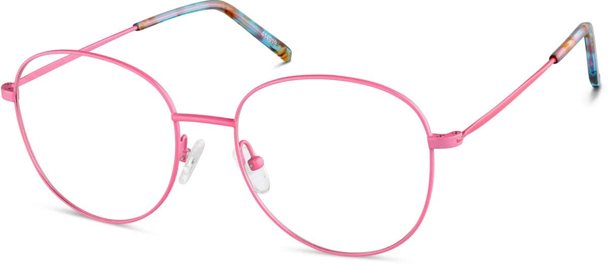 Angle view of Round Glasses 414919 in Pink