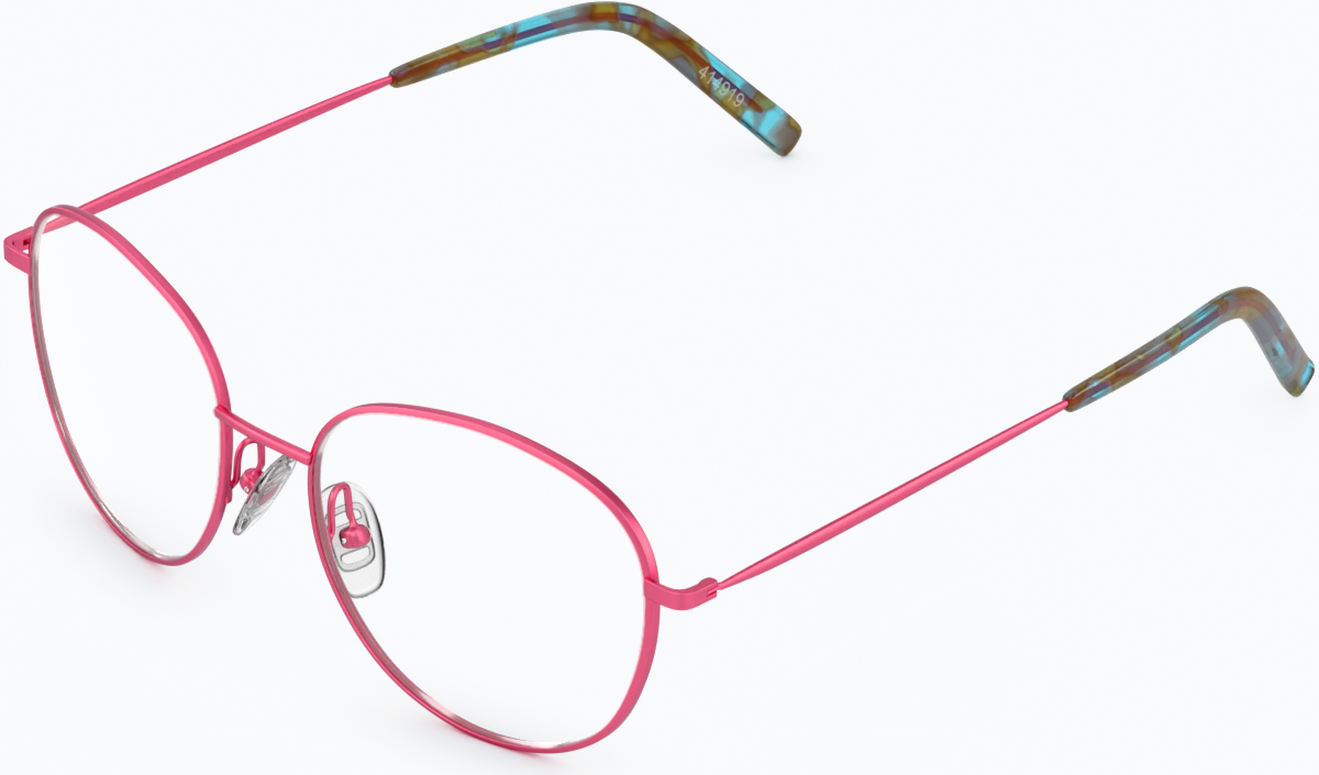 Angle view of Round Glasses 414919 in Pink thumbnail