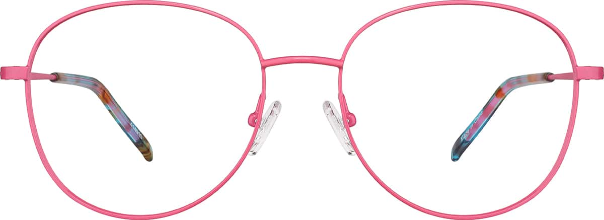 Front view of Round Glasses 414919 in Pink