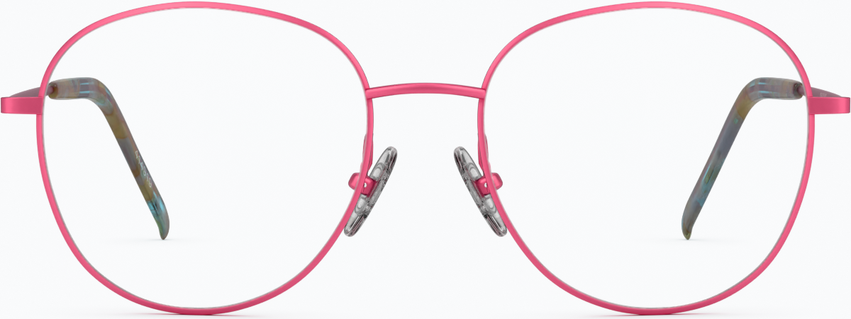 Front view of Round Glasses 414919 in Pink thumbnail