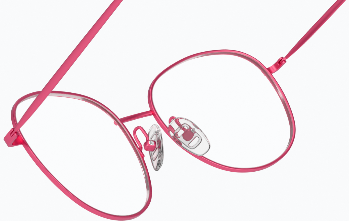 See-through view of Round Glasses 414919 in Pink thumbnail