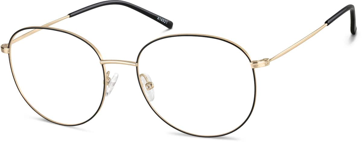 Angle view of Round Glasses 414921 in Black