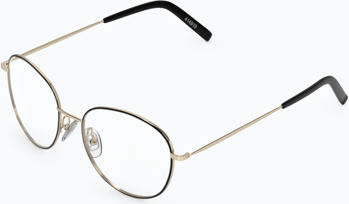 Angle view of Round Glasses 414921 in Black thumbnail