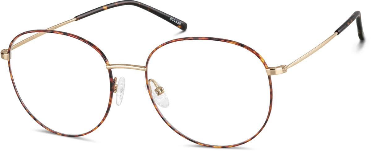 Angle view of Round Glasses 414925 in Tortoiseshell