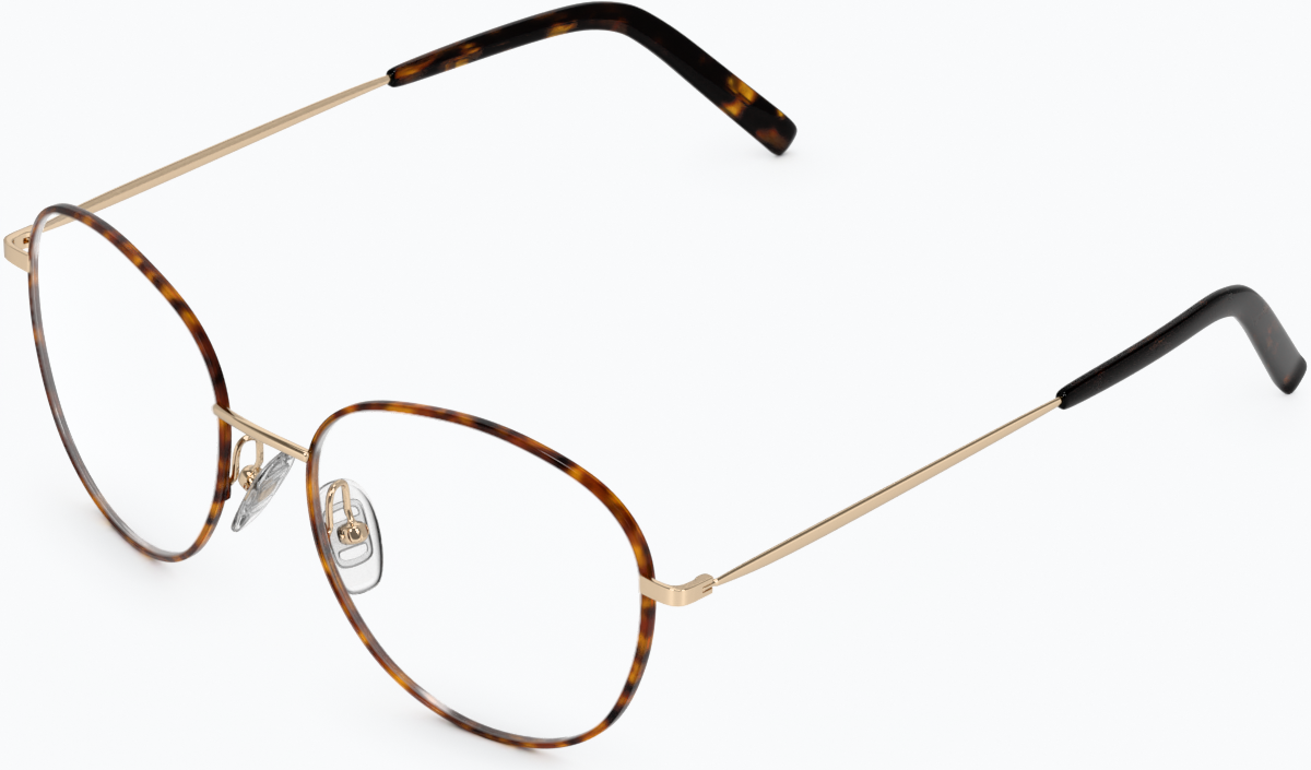 Angle view of Round Glasses 414925 in Tortoiseshell thumbnail