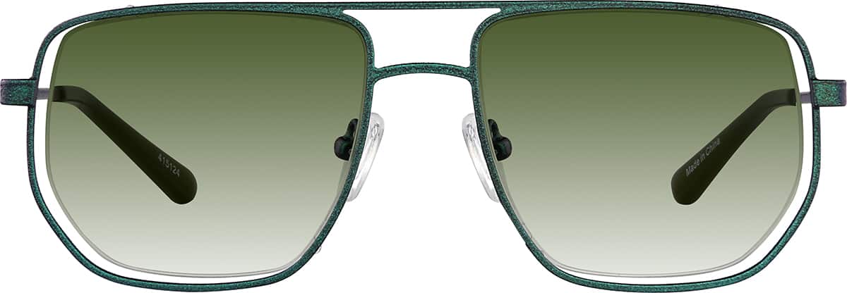 Zenni Aviator Prescription Glasses Gold Stainless Steel Full Rim Frame, Nose Pads, Blokz Blue Light Glasses, 419014o | 3-5 Day Rush Delivery
