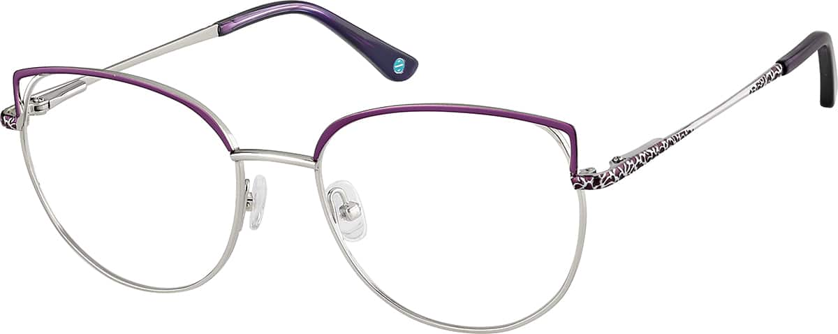 Angle view of Cat-Eye Glasses 415217 in Purple