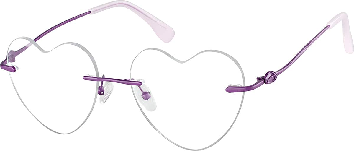 Angle view of Rimless Glasses 415517 in Purple