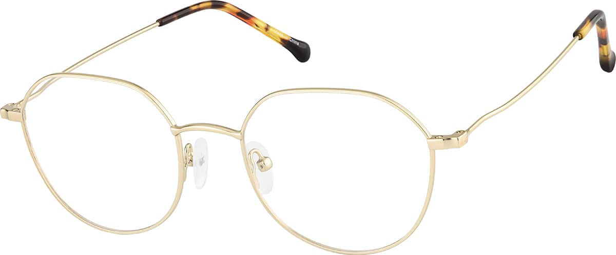 Angle view of Geometric Glasses 415814 in Gold