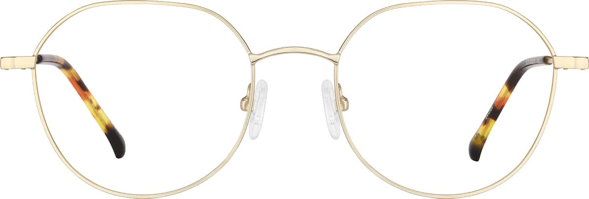 Front view of Geometric Glasses 415814 in Gold