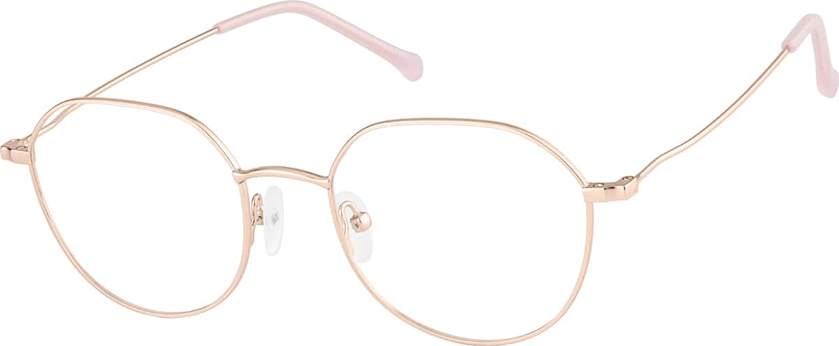 Angle view of Geometric Glasses 415819 in Rose Gold