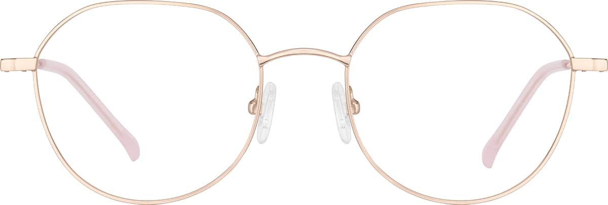 Front view of Geometric Glasses 415819 in Rose Gold