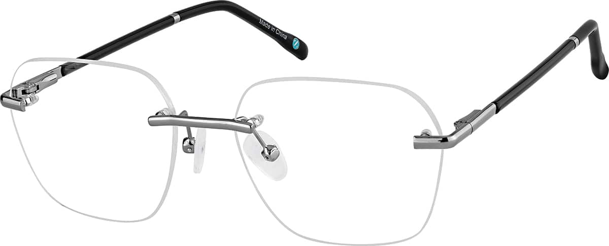 Angle view of Square Rimless 416012 in Gray