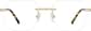Front view of Customizable Geometric Rimless Glasses 416014 in Gold thumbnail