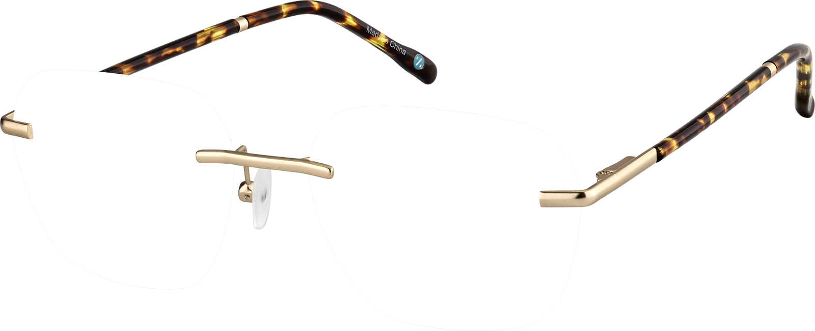 Gray Square Rimless #416012 | Zenni Optical