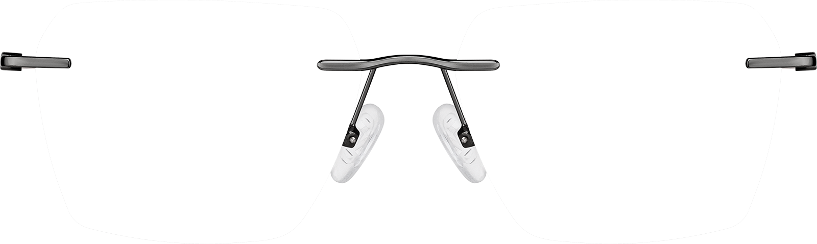 Gray Customizable Square Rimless Glasses #416112 | Zenni Optical
