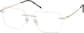 Angle view of Customizable Square Rimless Glasses 416114 in Gold thumbnail
