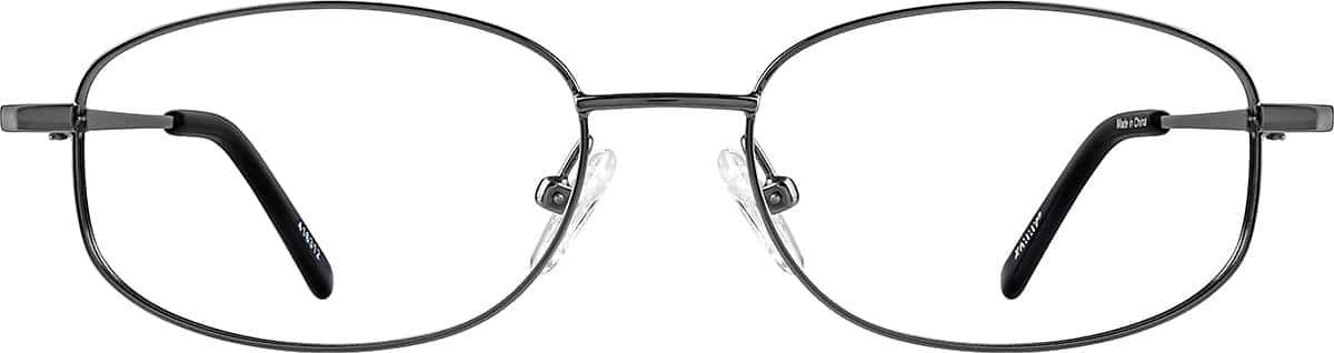 Front view of Rectangle Glasses 416312 in Gray