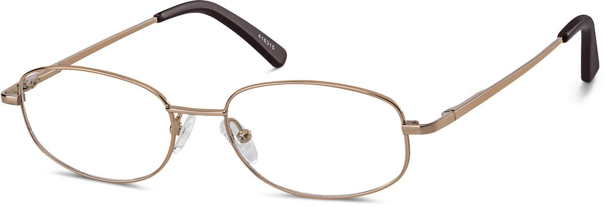 Angle view of Rectangle Glasses 416315 in Brown